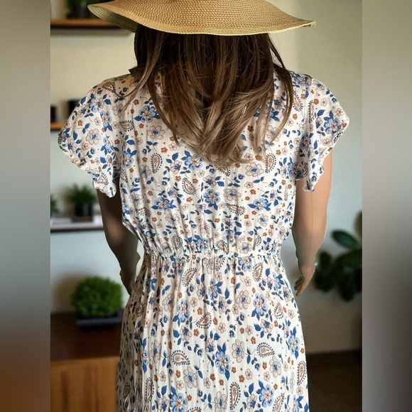 Japna Floral Paisley Maxi Dress. 100% Rayon. Size Small - Picture 6 of 8